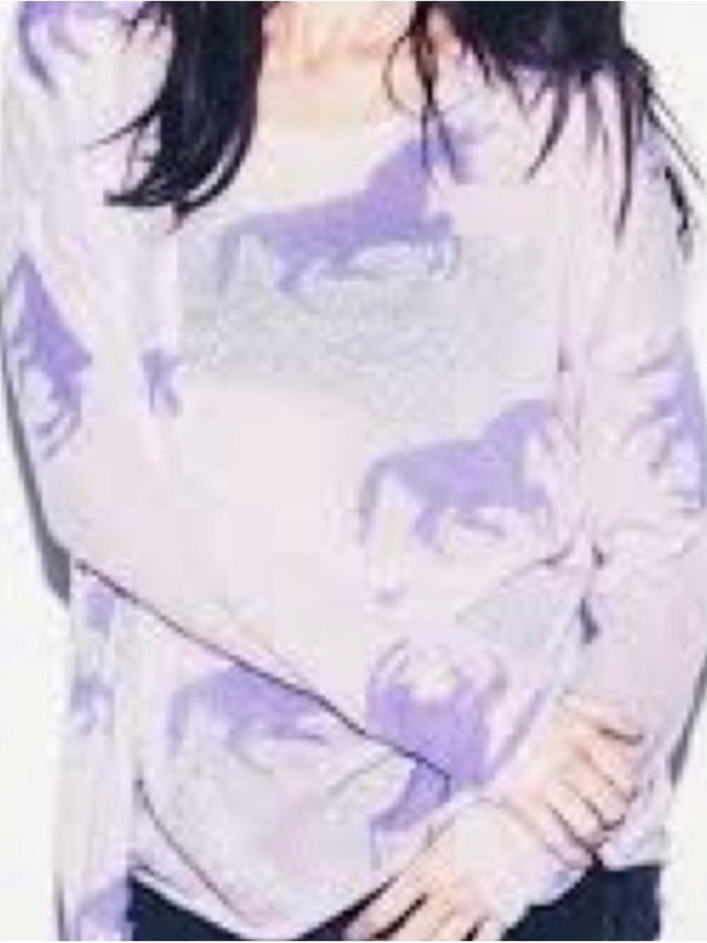 DropDead Lavender Knit Top with Unicorn Logo